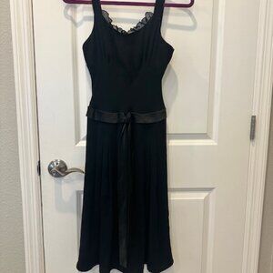 Alberto Rinaldi Little black sleeveless dress with silky belt attached